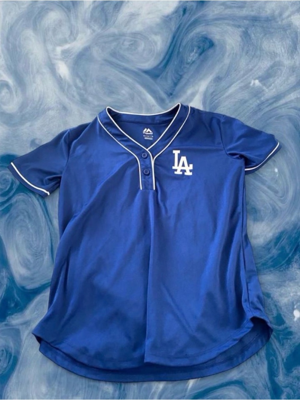 Majestic Royal Blue Baseball Jersey with White Piping